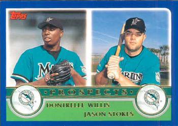 #677 Dontrelle Willis / Jason Stokes - Florida Marlins - 2003 Topps Baseball