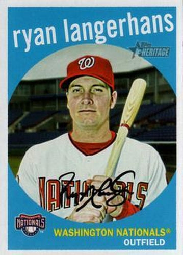 #677 Ryan Langerhans - Washington Nationals - 2008 Topps Heritage Baseball