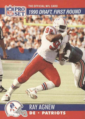 #678 Ray Agnew - New England Patriots - 1990 Pro Set Football