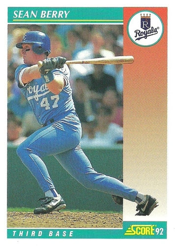 #678 Sean Berry - Kansas City Royals - 1992 Score Baseball