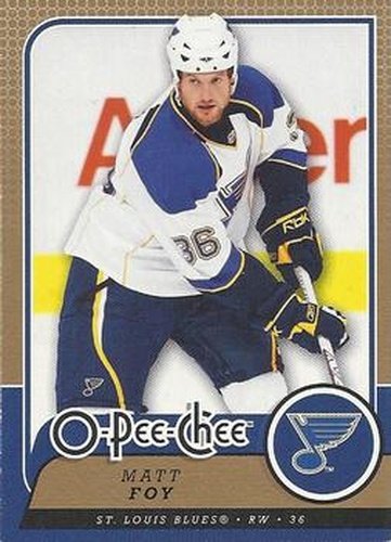 #679 Matt Foy - St. Louis Blues - 2008-09 O-Pee-Chee Hockey