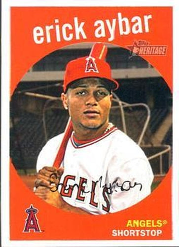 #679 Erick Aybar - Los Angeles Angels - 2008 Topps Heritage Baseball