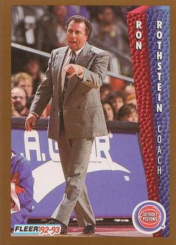 #67 Ron Rothstein - Detroit Pistons - 1992-93 Fleer Basketball
