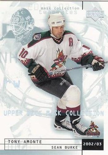 #67 Tony Amonte / Sean Burke - Phoenix Coyotes - 2002-03 Upper Deck Mask Collection Hockey