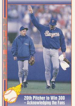 #67 20th Pitcher to Win 300-Acknowledging the Fans - Texas Rangers - 1991 Pacific Nolan Ryan Texas Express I Baseball