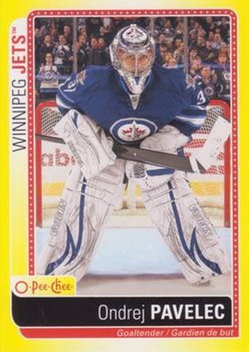 #S-OP Ondrej Pavelec - Winnipeg Jets - 2013-14 O-Pee-Chee Hockey - Stickers