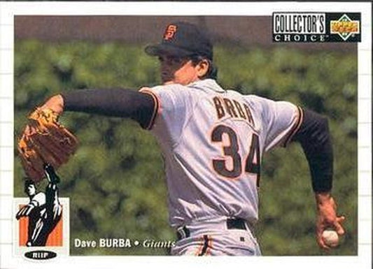 #67 Dave Burba - San Francisco Giants - 1994 Collector's Choice Baseball