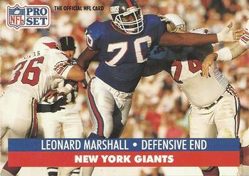 #67 Leonard Marshall - New York Giants - 1991 Pro Set Football