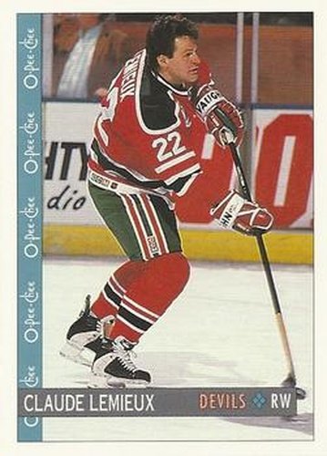 #67 Claude Lemieux - New Jersey Devils - 1992-93 O-Pee-Chee Hockey