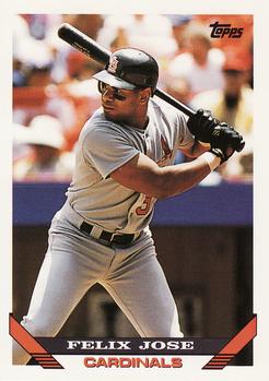 #67 Felix Jose - St. Louis Cardinals - 1993 Topps Baseball