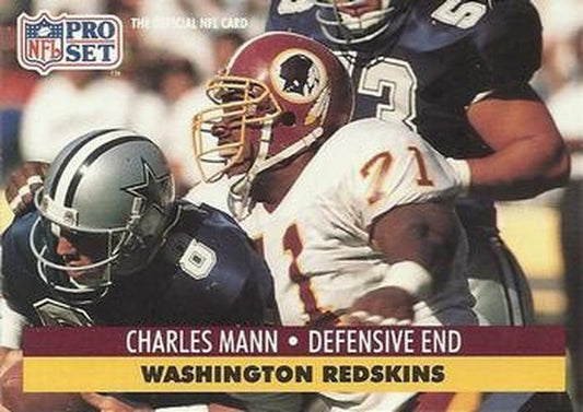 #680 Charles Mann - Washington Redskins - 1991 Pro Set Football