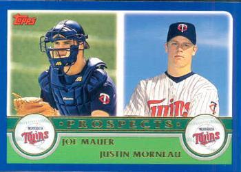 #680 Joe Mauer / Justin Morneau - Minnesota Twins - 2003 Topps Baseball