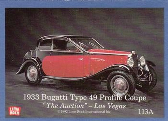 #113A / 113B 1933 Bugatti Type 49 Profile Coupe / 1936 Horch 853 Cabriolet - 1991-92 Lime Rock Dream Machines