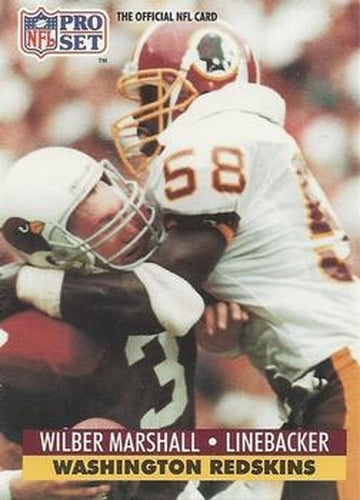 #681 Wilber Marshall - Washington Redskins - 1991 Pro Set Football