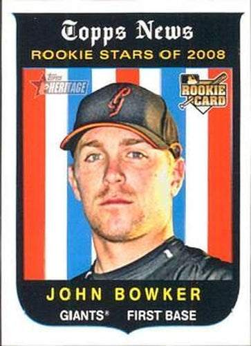 #681 John Bowker - San Francisco Giants - 2008 Topps Heritage Baseball