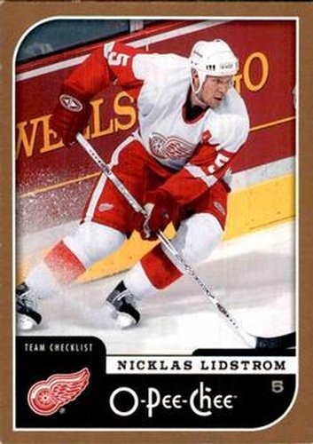 #681 Nicklas Lidstrom - Detroit Red Wings - 2006-07 O-Pee-Chee Hockey