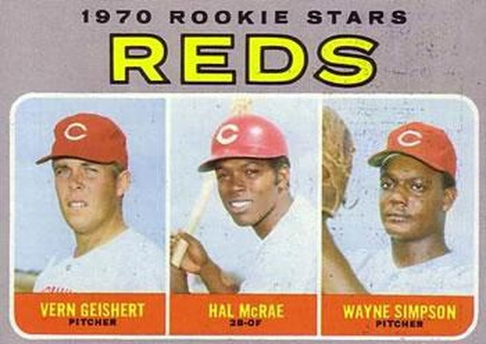 #683 Reds 1970 Rookie Stars Vern Geishert / Hal McRae / Wayne Simpson - Cincinnati Reds - 1970 Topps Baseball