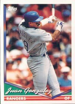 #685 Juan Gonzalez - Texas Rangers - 1994 Topps Baseball