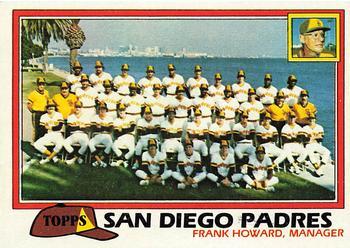 #685 San Diego Padres / Frank Howard - San Diego Padres - 1981 Topps Baseball