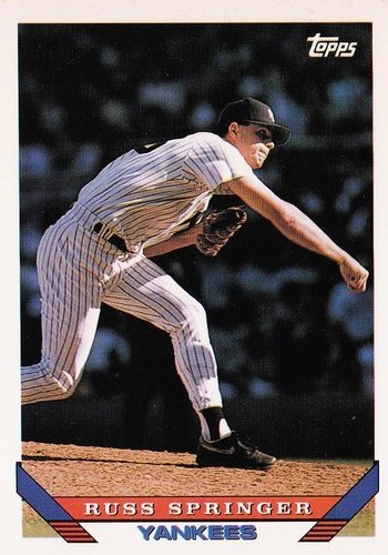 #686 Russ Springer - New York Yankees - 1993 Topps Baseball