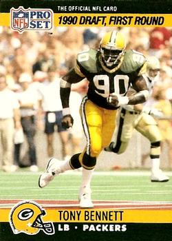 #686 Tony Bennett - Green Bay Packers - 1990 Pro Set Football