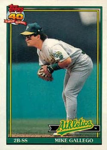 #686 Mike Gallego - Oakland Athletics - 1991 Topps Baseball