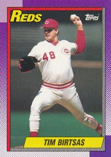 #687 Tim Birtsas - Cincinnati Reds - 1990 Topps Baseball