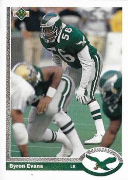 #687 Byron Evans - Philadelphia Eagles - 1991 Upper Deck Football