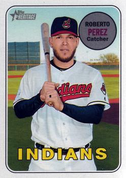 #687 Roberto Perez - Cleveland Indians - 2018 Topps Heritage Baseball