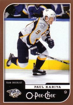 #688 Paul Kariya - Nashville Predators - 2006-07 O-Pee-Chee Hockey