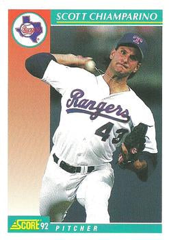 #688 Scott Chiamparino - Texas Rangers - 1992 Score Baseball
