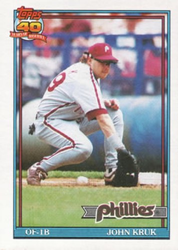 #689 John Kruk - Philadelphia Phillies - 1991 Topps Baseball