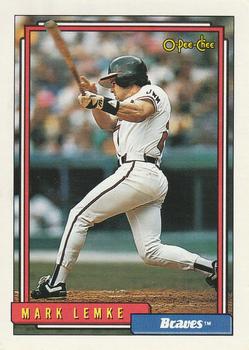 #689 Mark Lemke - Atlanta Braves - 1992 O-Pee-Chee Baseball