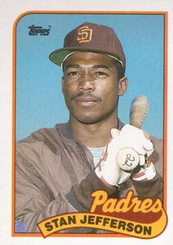 #689 Stan Jefferson Pink Triangle - San Diego Padres - 1989 Topps Baseball