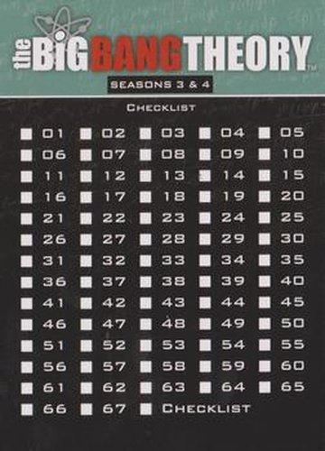 #NNO Checklist - 2013 Big Bang Theory Seasons 3 & 4