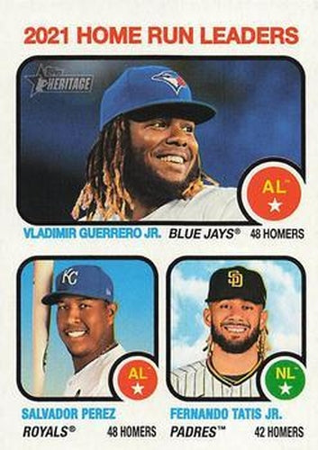 #68 Fernando Tatis Jr. / Salvador Perez / Vladimir Guerrero Jr. - San Diego Padres / Kansas City Royals / Toronto Blue Jays - 2022 Topps Heritage Baseball