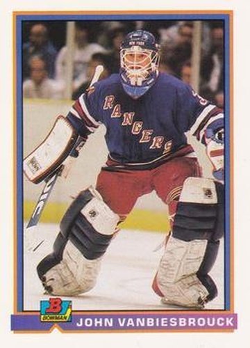 #68 John Vanbiesbrouck - New York Rangers - 1991-92 Bowman Hockey