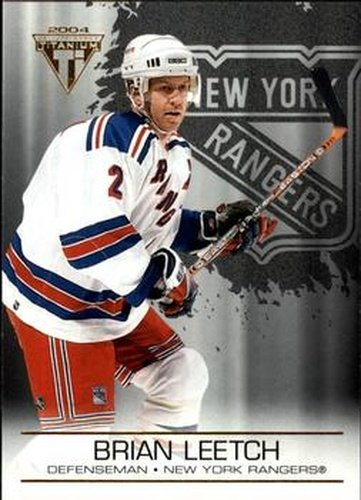 #68 Brian Leetch - New York Rangers - 2003-04 Pacific Private Stock Titanium Hockey