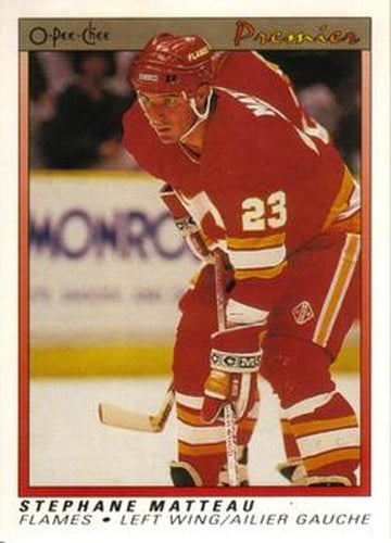 #68 Stephane Matteau - Calgary Flames - 1990-91 O-Pee-Chee Premier Hockey