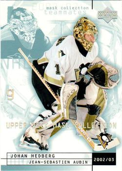 #68 Johan Hedberg / Jean-Sebastien Aubin - Pittsburgh Penguins - 2002-03 Upper Deck Mask Collection Hockey