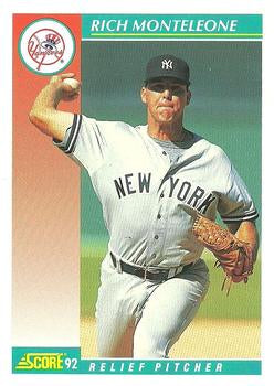#690 Rich Monteleone - New York Yankees - 1992 Score Baseball