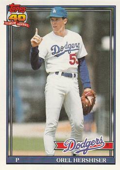 #690 Orel Hershiser - Los Angeles Dodgers - 1991 O-Pee-Chee Baseball