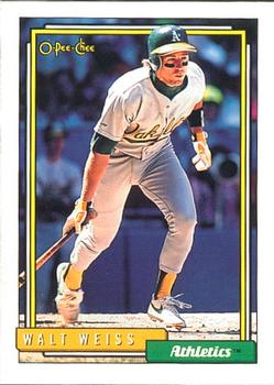 #691 Walt Weiss - Oakland Athletics - 1992 O-Pee-Chee Baseball