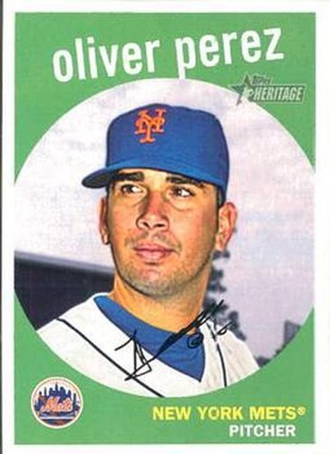 #691 Oliver Perez - New York Mets - 2008 Topps Heritage Baseball