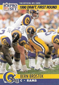 #691 Bern Brostek - Los Angeles Rams - 1990 Pro Set Football