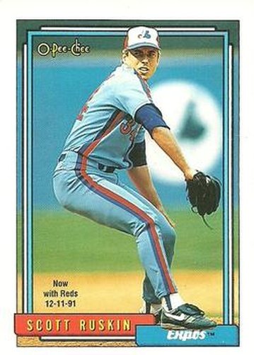 #692 Scott Ruskin - Cincinnati Reds - 1992 O-Pee-Chee Baseball