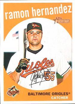 #693 Ramon Hernandez - Baltimore Orioles - 2008 Topps Heritage Baseball