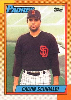#693 Calvin Schiraldi - San Diego Padres - 1990 O-Pee-Chee Baseball
