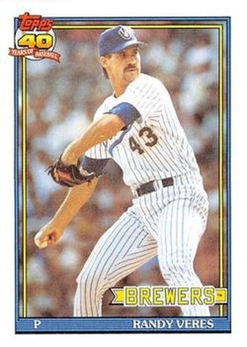 #694 Randy Veres - Milwaukee Brewers - 1991 Topps Baseball