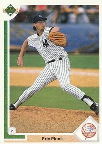 #695 Eric Plunk - New York Yankees - 1991 Upper Deck Baseball